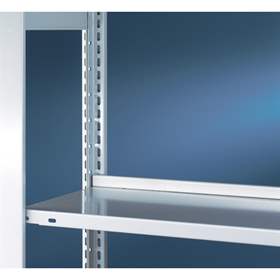 Endanschlagleiste für Fachboden 1000 mm, Höhe 20 mm, Farbe lichtgrau RAL7035