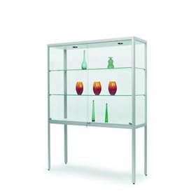 Schrankvitrine mit Füßen, HxBxT: 2000 x 1500 x 500 mm