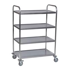 Edelstahl Servierwagen 4 Etagen , HxBxL: 1260x590x910 mm