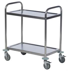 Edelstahl Servierwagen 2 Etagen , HxBxL: 940x590x910 mm