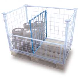 Panou grilaj separator de modulare compartimentare tip plasă sârma, lăcuit RAL5012, L x H: 750 x 1000 mm