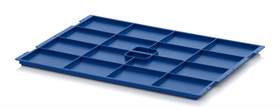 Víko volně pokládací pro přepravky R-KLT, 600 x 400 mm, barva modrá