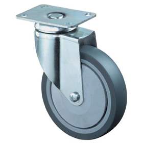 Apparate-Lenkrolle, Durchm. 100 mm, mit Platte, Traglast 80 kg