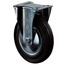 Transport-Bockrolle mit Platte, Gummi, Durchm. 100 mm, Traglast 70 kg