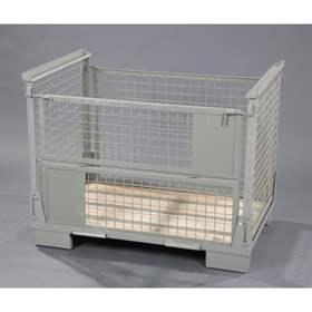 Gitterbox, klapbar - 1200x800x800 mm, Traglast 1000 kg, Farbe Grau RAL7030