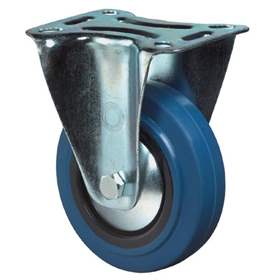 Transport-Bockrolle, Elastik blau, Durchm. 100 mm, Traglast 140 kg