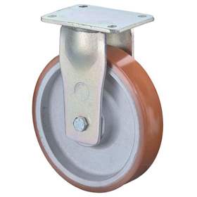 Transport - Bockrolle, Gussfelge, Bandage Polyurethan, Durchm. 100 mm, Traglast 295 kg