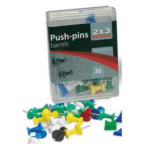 Verschiedenfarbige Pinn-Nadel, VE 30 Stück; mit großem farbigem Kunststoffkopf.