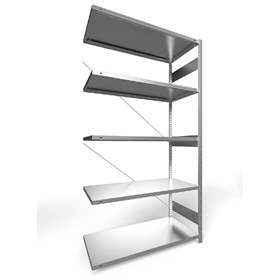 Regál zásuvný CLIP S3, V: 2500 mm, 6 polic 1300 x 600 mm, nosnosť 230 kg, pozinkovaný, pridavný