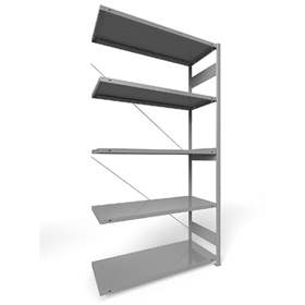 Regál zásuvný CLIP S3, V: 2500 mm, 6 polic 1300 x 500 mm, nosnosť 230 kg, šedý, pridavný