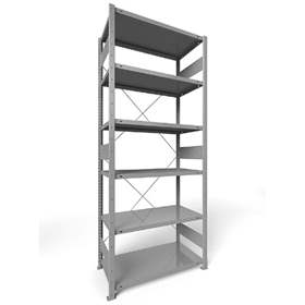 Regál zásuvný CLIP S3, V: 2500 mm, 6 polic 1000 x 500 mm, nosnosť 150 kg, šedý, základný