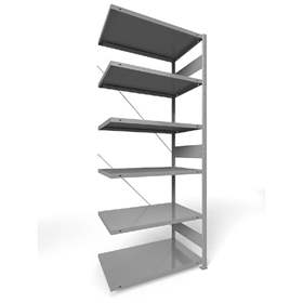 Regál zásuvný CLIP S3, V: 2500 mm, 6 polic 1000 x 600 mm, nosnosť 230 kg, šedý, pridavný