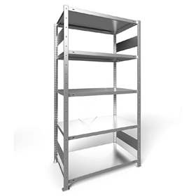 Regál zásuvný CLIP S3 s podélníky, V: 2000 mm, 5 polic 1000 x 500 mm, nosnost 230 kg, pozinkovaný, základní