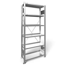 Raft metalic arhivă COMPACT pe o parte 6 polițe Hxl 1850 x 750 mm zincat raft de bază