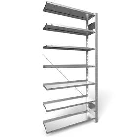 Akten-Steckregal COMPACT, einseitig, 7 Fachböden, HxB: 2200 x 1000 mm, verzinkt, Anbauregal