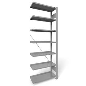 Akten-Steckregal COMPACT, einseitig, 7 Fachböden, HxB: 2200 x 750 mm, Lichtgrau, Anbauregal