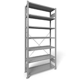 Akten-Steckregal COMPACT, einseitig, 7 Fachböden, HxB: 2200 x 1000 mm, Lichtgrau, Grundregal