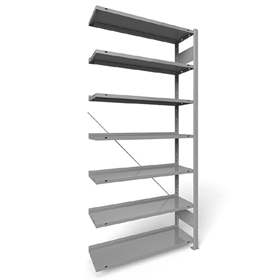 Akten-Steckregal COMPACT, einseitig, 7 Fachböden, HxB: 2200 x 1000 mm, Lichtgrau, Anbauregal