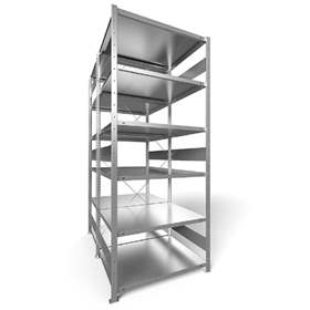 Dvojstranný regál CLIP S3, V: 2500 mm, 2 x 6 polic 1000 x 800 mm, nosnosť 230 kg, pozinkovaný, základný