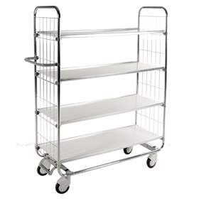 Etagenwagen, galvanisch verzinkt, 4 Etagen, Tragfähigkeit 250 kg, LxBxH: 1195x470x1590 mm