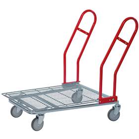 Coș cumpărături tip cărucior platformă, galvanizat zincat, cap. port. 200 kg, lxLxH: 1170x700x980 mm