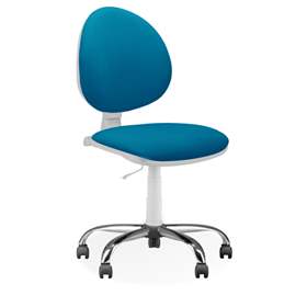 Scaun de lucru laborator și atelier ergonomic rotativ SMART, cu roți, fără cotiere, material stofă culoare albastră