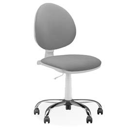 Scaun de lucru laborator și atelier ergonomic rotativ SMART, cu roți, fără cotiere, material textil gri