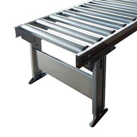 Gravitační dopravník s ocelovými válečky, rovný, šířka 300 mm, vzdálenost os 100 mm, délka 1 m