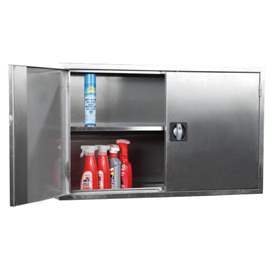 Hängeschrank, Rostfrei, 1 Bodenauffangwanne, 1 Fachboden, HxBxT: 600x1000x300 mm