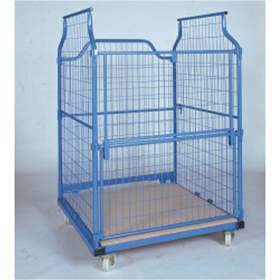 Perete frontal atașabil tip grilaj pentru container stivuibil mobil UNIVERSAL, pliabil la jumătate, lungime 2400 mm, cu grilaj din sârmă