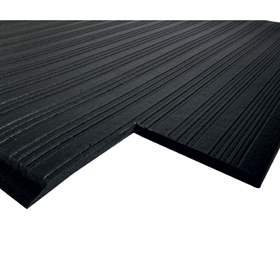 Industrie-Arbeitsplatzmatte Orthomat, Meterware 0,9 x lm, Schwarz, gerippte Oberfläche