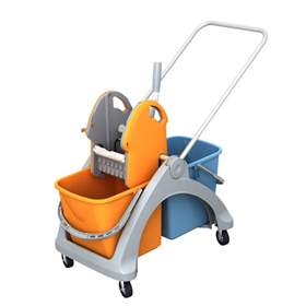 Doppelfahreimer inkl. Profi-Mopp-Presse, Kunststofffahrgestell