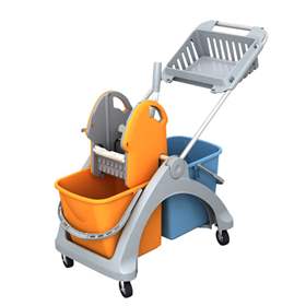 Doppelfahreimer inkl. Profi-Mopp-Presse, Utensilienbox