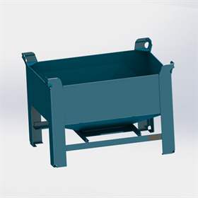 Stapelbehälter mit Trichter, 800x600 mm, Traglast 750 kg, blau RAL5010