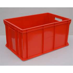 Kunststoff-Stapelbehälter Euro300, 600 x 400 x 300 mm, Wände geschlossen, Farbe rot.