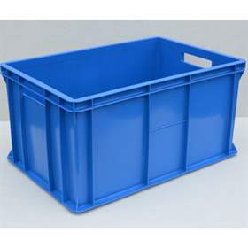 Kunststoff-Stapelbehälter Euro300, 600 x 400 x 300 mm, Wände geschlossen, Farbe blau.