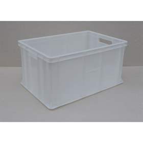 Plastová přepravka Euro300, 600 x 400 x 300 mm, plné stěny, barva bílá.