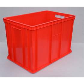 Kunststoff-Stapelbehälter Euro400, 600 x 400 x 410 mm, Wände geschlossen, Farbe rot.