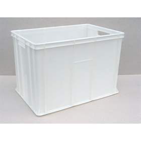 Plastová přepravka Euro400, 600 x 400 x 410 mm, plné stěny, barva bílá.