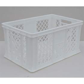 Plastová přepravka Euro300, 600 x 400 x 300 mm, mřížkové stěny, barva bílá.