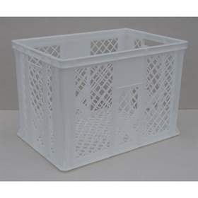 Plastová přepravka Euro400, 600 x 400 x 410 mm, mřížkové stěny, barva bílá.