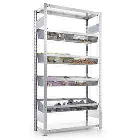 Regal CLIP, 4 Drahtkörbe-Etagen mit Tragfähigkeit 100 kg, HxBxT: 2000x1000x400 mm, Grundregal