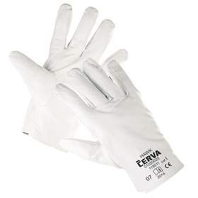 Arbeitshandschuhe HAWK aus feinem Ziegenleder, weiß, Gr. 10