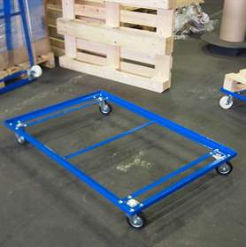 Leicht-Palettenfahrgestelle 1220 x 820 mm, Tragfähigkeit 200 kg, schwarze Gummiräder