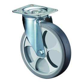 Industrie Lenkrolle mit Thermoplastischen Gumireifen, Gleitlager, Durchm. 100 mm