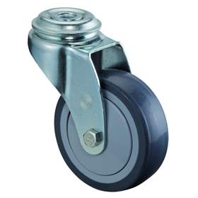 Apparate-Lenkrolle, Durchm. 100 mm, mit Rückenloch, Traglast 70 kg