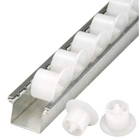 Cale de rulare cu role din plastic - conveior cu șine cu role transport 2 m, role din plastic cu ghidaj