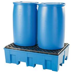 Vană de captare retenție din polietilenă Asecos, volum 220 l, LxlxH: 865x1245x350 mm, cu grătar din PE