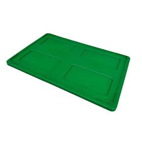 Víko volně pokládací pro přepravky, 600 x 400 mm, plastové, barva zelená
