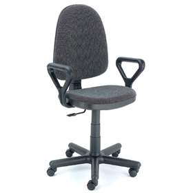 Kancelárska stolička PRESTIGE s lakťovými opierkami, poťah z látky Basic, farba svetlo šedá